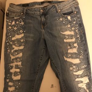 Distressed and embellished Torrid Jeans